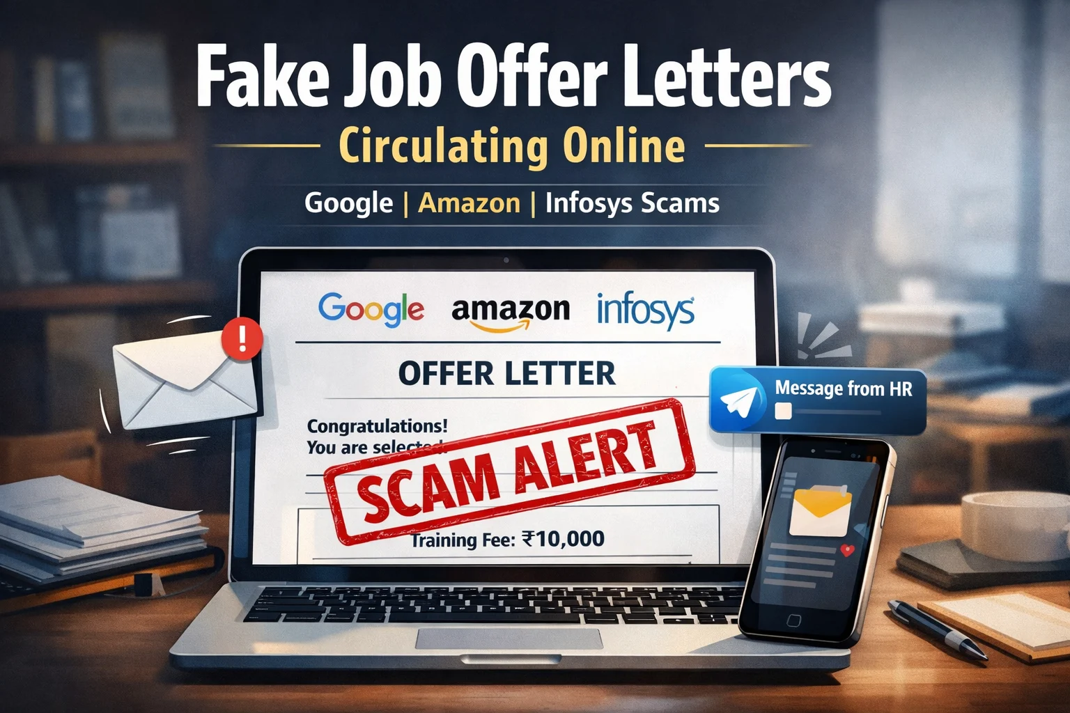 Fake Offer Letters in the Name of Google, Amazon And Infosys — Real Examples