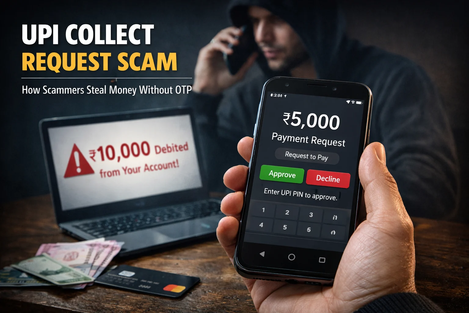 UPI Collect Request Scam: How Scammers Steal Money Without OTP (Step-by-Step Guide)