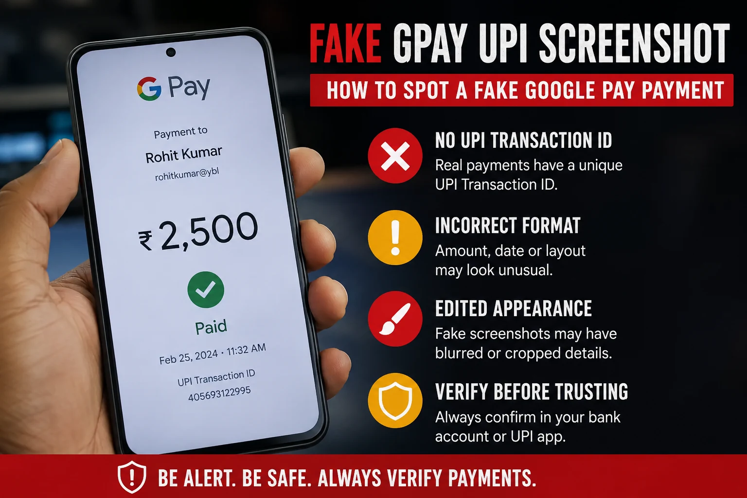 Fake GPay UPI Screenshot: How to Spot a Fake Google Pay Payment