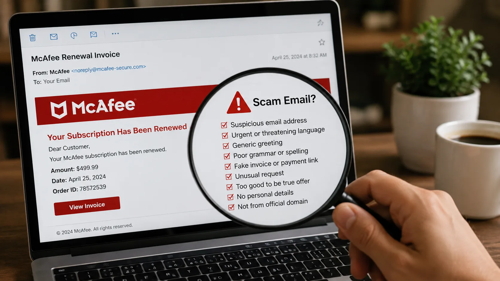 McAfee Scam Email: 9 Signs a Renewal, Invoice or Refund Message Is Fake