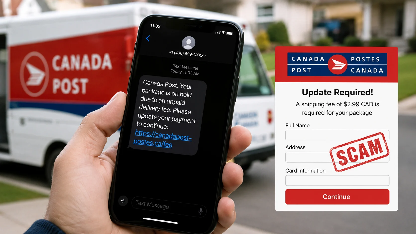 Canada Post Text Scam: Fake Delivery Fee and Address Update Messages